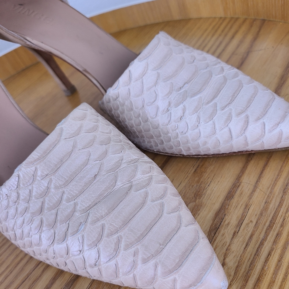Vince Snake Embossed Leather D'orsay Heels - Picture 5 of 15